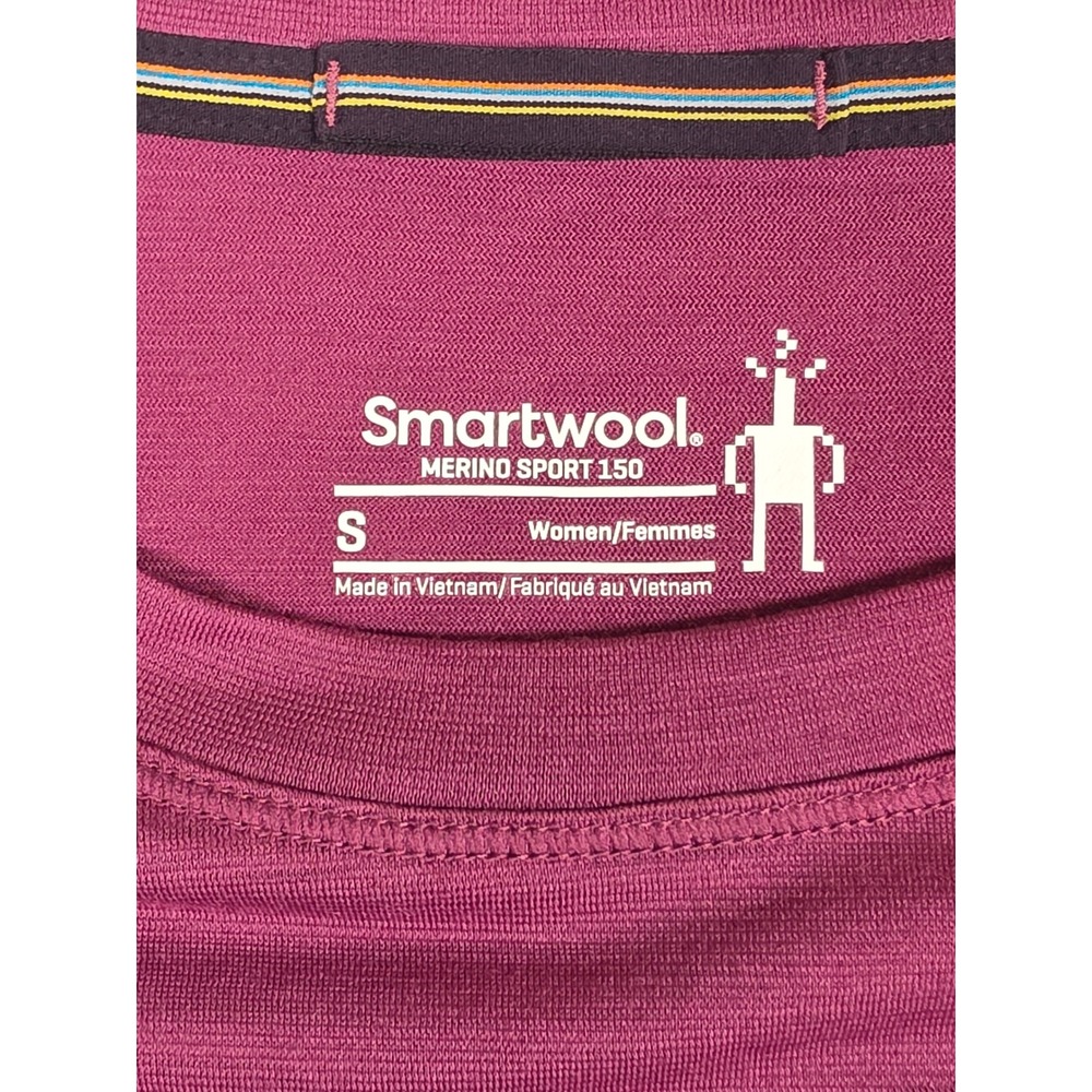 Smartwool Mountain Magpie T-Shirt Merino Sport 150 Small Plum Purple Hiking - Picture 4 of 8